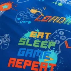 Game Blue Glow-in-the-Dark Kids Duvet Set -Julian Charles game glow duvet multi 3