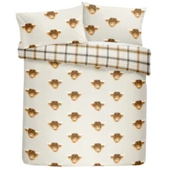 Highland Cow Ochre/Natural Duvet Set -Julian Charles highland cow duvet Natural OH