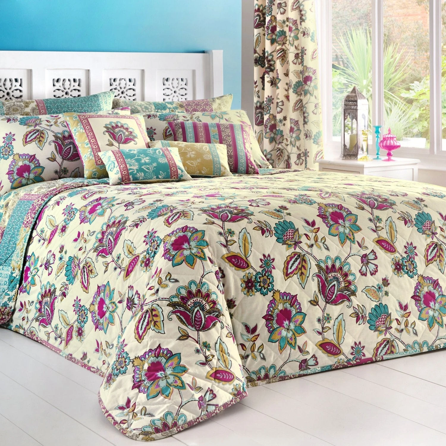 Marinelli Floral Quilted Bedspread 1 Marinelli Floral Quilted Bedspread